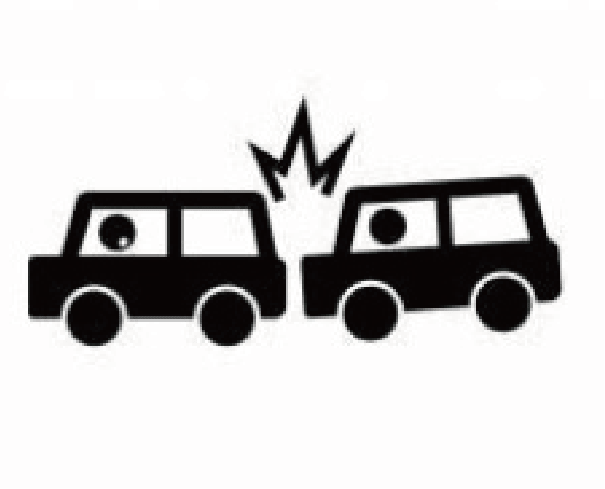 事故、衝突する車